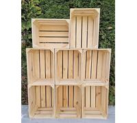 Amazing crates Strong Rustic Burnt Smaller Storage Wooden Fruit Crates Box-Clean! (Natural, 8)