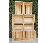 Amazing crates Strong Rustic Burnt Smaller Storage Wooden Fruit Crates Box-Clean! (Natural, 9)