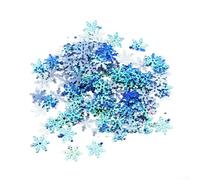 Amazing Decorative Pieces Charming Reusable Cloth Ornaments in the Shape of Beautiful 15mm Snowflakes (1.5cm Blue AB)
