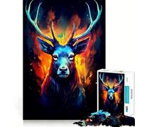 Amazing Deers Colorful 1000 Piece Jigsaws for Adults Brain Sharp Game Smooth Burr Free Surface Fascinating Hobby for Idle Moments (38x52cm)