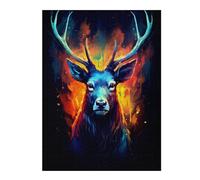 Amazing Deers Colorful Artistic Wooden Jigsaw Puzzle for Adults, 500 PCS