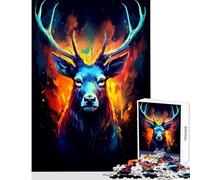 Amazing Deers Colorful Jigsaw Puzzles for Adults 1000 Piece Funny Gifts Improve Memory Educational Toy Suitable for Ages 14 And Up (38x26cm)
