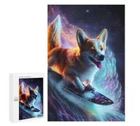 Amazing Dog Surfing Cosmic - Decorative Jigsaw for Grown-Ups, 1000 PCS, Holiday-Season Gift, for Mindful Indoor Entertainment