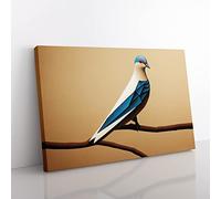 Amazing Dove Bird Canvas Wall Art Print Ready to Hang, Framed Picture for Living Room Bedroom Home Office Décor, 50x35 cm (20x14 Inch)