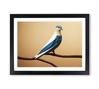 Amazing Dove Bird Framed Wall Art Print A2 Black