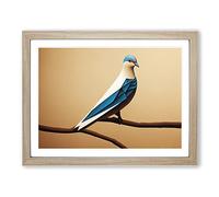 Amazing Dove Bird H1022 Framed Print for Living Room Bedroom Home Office Décor, Wall Art Picture Ready to Hang, Oak A3 Frame (46 x 34 cm)