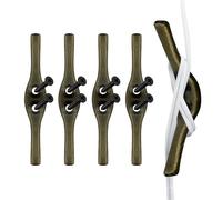 Amazing Drapery Hardware 3" Antique Brass Blind Cord Cleats - Premium Cast Metal Vintage-Style Cord Winders for Window Blinds and Shades, 4 Pack with Screws