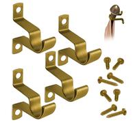 Amazing Drapery Hardware 7/16" Cafe Rod Bracket with 3/4" Wall Clearance, Decorative, includes Mounting Screws, 2 Pairs - Brass