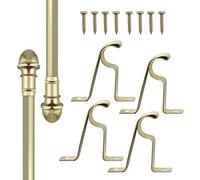 Amazing Drapery Hardware 7/16 Inch Brass Cafe Rods with Brass Ends, Set of 2 (Hardware Included) - Adjustable Length 28-48 Inches, Easy to Install Metal Rods for Doors, Windows, and Sidelights