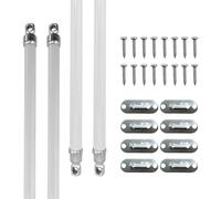 Amazing Drapery Hardware swivel end sash rods, 4 pack, silver ends and hardware, by (21-38, 4 pack, white)