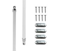 Amazing Drapery Hardware White Swivel Sash Curtain Rods with Nickel Ends, Set of 2 (Hardware Included) - Adjustable Length 21-38 Inches, Easy to Install Metal Rods for Doors, Windows,and Sidelights