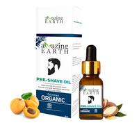 AMAzing EARTH Certified Organic Pre-Shave Oil - with Olive, Argan & Apricot Oil, Soft Stubble, Moisturizing, Silicone & Minerals Free, Sulphates & Parabens Free, Vegan & Cruelty Free - 30ml