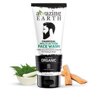 AMAzing EARTH Charcoal Multi-Action Face Wash for Men - Organic, 100ml, Eliminates Impurities & Lightens Skin Tone