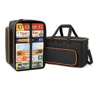 Amazing Fair Board Game Bag with Multi-Pockets - Convertible Tote & Shoulder Carry, Includes 5 Elastic Box Bands, 20.5 x 12.6 x 12.6 Inches, for Game Night, Travel & Storage for Gamers (Black)