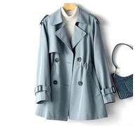 Amazing Fit Stylish Woman's Waist Length Trench Coat Perfect For Various Occasions This Fall (XL Blue)