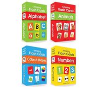 Amazing Flash Cards Set of 4 Boxes: Early Development of Preschool Toddler (220 Cards, Alphabet, Number, Animals, Colors And Shapes)