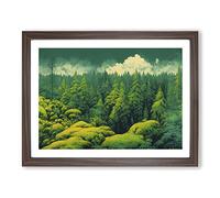 Amazing Forest Framed Print | A2 Walnut Framed Wall Art | Ready to Hang | Modern Landscape Picture | Living Room Bedroom Lounge Office