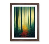 Amazing Forest No.2 Framed Print for Living Room Bedroom Home Office Décor, Wall Art Picture Ready to Hang, Walnut A2 Frame (64 x 46 cm)