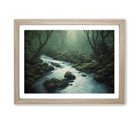 Amazing Forest Stream Framed Print | A2 Oak Framed Wall Art | Ready to Hang | Modern Landscape Picture | Living Room Bedroom Lounge Office