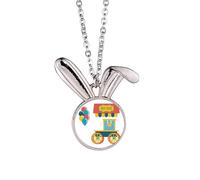 Amazing Funny Park Hot Dog Illustration Rabbit Necklace Pendant Bunny Animal Jewelry Gift