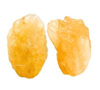 Amazing Gemstone 2 Pieces Citrine Raw Crystals and Healing Stones, Natural Rocks for Tumbling and DIY