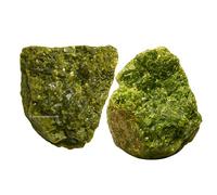 Amazing Gemstone 2 Pieces Green Tourmaline in Matrix Raw Crystals and Healing Stones, Natural Rocks for Tumbling and DIY