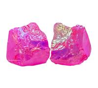 Amazing Gemstone 2 Pieces Rose Aura Quartz Raw Crystals, Natural Rocks for Meditation and DIY