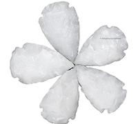 Amazing Gemstone 5 Pieces Snow Quartz Arrowhead, Crystal and Healing Stone Flint Rock Arrow Head - 1" to 1.5" Arrowheads for DIY Project Craft Point Jewelry Making