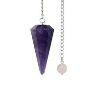 Amazing Gemstone Amethyst Crystal Pendulum for Divination - Certified Dowsing Crystalsfor Chakra BalancingMeditation