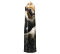 Amazing Gemstone Black Banded Agate Onyx Crystal Towers ~ Natural Healing Point Obelisk for Reiki and Grid (2 to 3 INCH)
