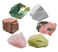 Amazing Gemstone Crystals for Love Manifestation, Set of 6 Rose Quartz, Rhodonite, Peach Moonstone, Serpentine, Scolecite and Moss Agate Healing Crystals and Stones