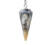 Amazing Gemstone Dendrite Agate Crystal Pendulum for Divination - Certified Dowsing Crystalsfor Chakra BalancingMeditation