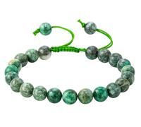 Amazing Gemstone Emerald Bracelet for Women Men Gift Protection Healing Crystal Bracelet - 8mm Gemstone Beads Adjustable Bracelet Pulseras Para Hombres Mujer Stocking Stuffer