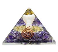 Amazing Gemstone Large Orgone Pyramid | Amethyst Pyramid Crystal | Guardian Angel Orgonite Pyramid | Organ Pyramids Positive Energy Healing
