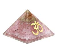 Amazing Gemstone Large Orgone Pyramid | Rose Quartz Pyramid Crystal | OM Orgonite Pyramid | Organ Pyramids Positive Energy Healing