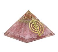 Amazing Gemstone Orgone Pyramid Rose Quartz Crystal - Natural Love Healing Stones Orgonite Energy Generator for Yoga Meditation, Quartz