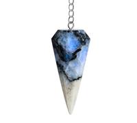 Amazing Gemstone Rainbow Moonstone Crystal Pendulum for Divination - Certified Dowsing Crystalsfor Chakra BalancingMeditation