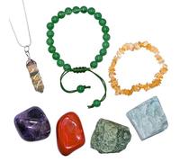Amazing Gemstone Virgo Gifts Zodiac Crystal Kit for Women Men, Combo Set of Healing Stones, Bracelets and Necklaces Pulseras Para Hombres Mujer Stocking Stuffers (Information Card Included)