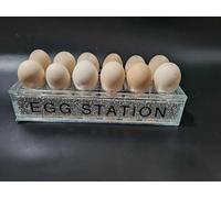 Amazing Gift Chicken Coop Egg Tray Rustic Glass Egg Holder For Eggs Usable In Kitchen Ornament Or Countertop For Display Or Storage Easy To Clean 12 pcs Egg Holder - Silver