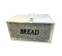 Amazing Gift Crushed Diamond Silver Sparkle Large Size Crystal Mirrored Bread Bin Container