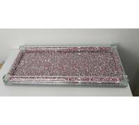 Amazing Gift Crushed Diamond Tray, Dry Food Storage Containers For Tea Coffee And Sugar Trimmings Crystal Filled Diamond Kitchen-PinkTray Size: 38cms x 18cms