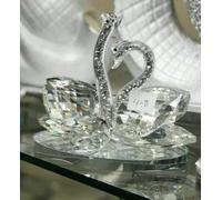 Amazing Gift Crystal Swans Silver Crushed Diamonds Neck Home Decor Bling Romany Item