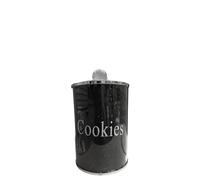 Amazing Gift Elegant Black Crushed Crystal Ceramic Cookies Barrel Biscuit Jar with Lid, Stylish Holder for Storage and Display