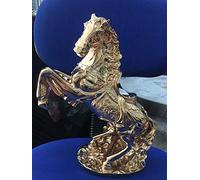 Amazing Gift Large Italian Horse Ornament Gold & Silver Romany Ceramic 25cm Tall Beautiful (Silver)