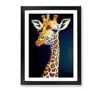 Amazing Giraffe Framed Wall Art Print A2 Black