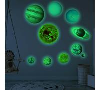 Amazing Glow In The Dark Planetary Decals Perfect Space Decor with 10 Wall Stickers