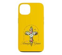 Amazing Grace Christian Cross With White Flowers Case for iPhone 13