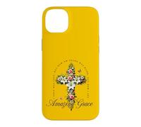 Amazing Grace Christian Cross With White Flowers Case for iPhone 14 Plus