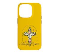 Amazing Grace Christian Cross With White Flowers Case for iPhone 14 Pro
