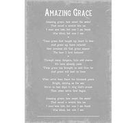 Amazing grace Christian hymn art print. Size A4